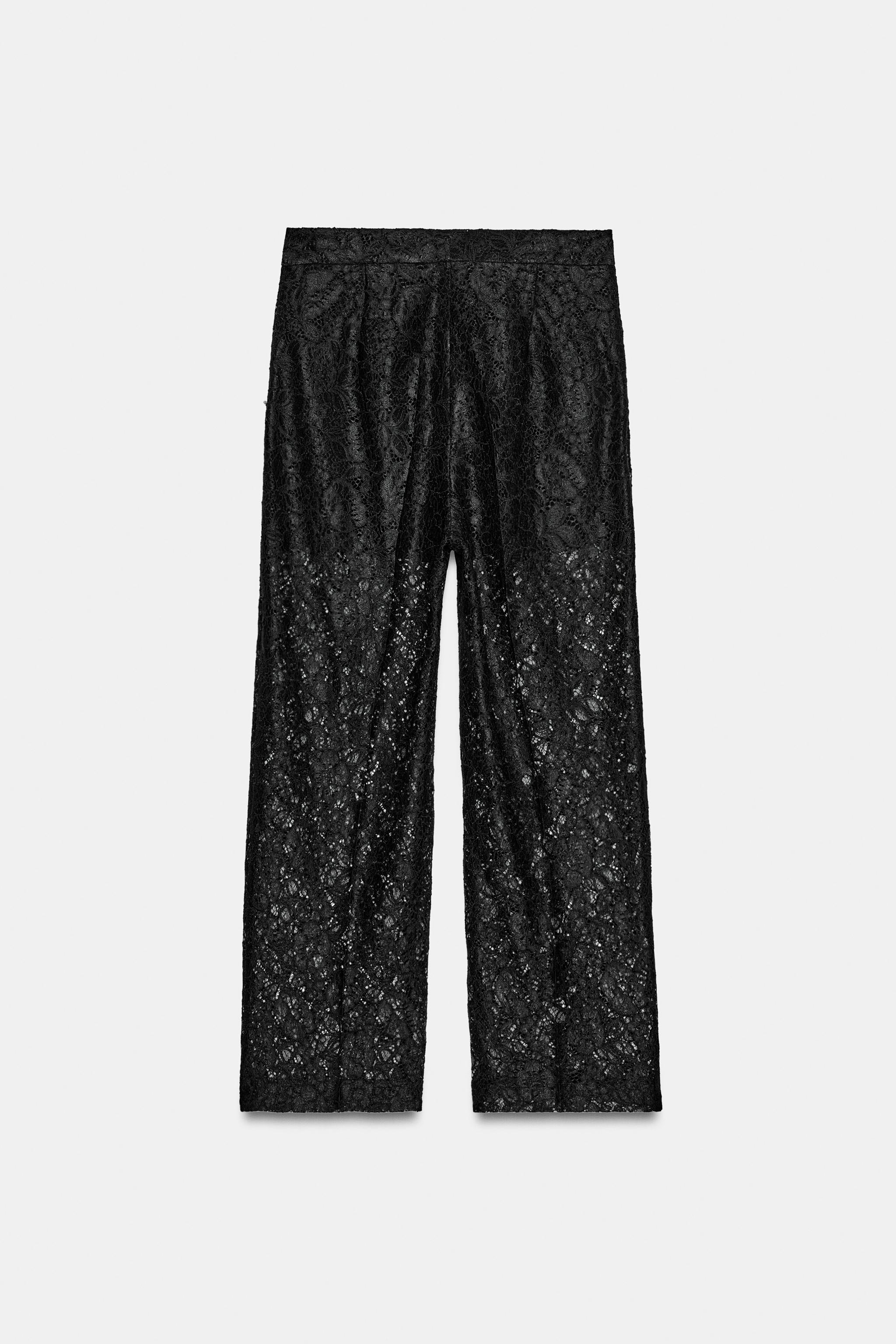 PANTALON DROIT DENTELLE